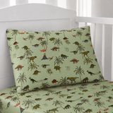Dino Jungle Baby Crib Sheet & Pillow - The Linen House