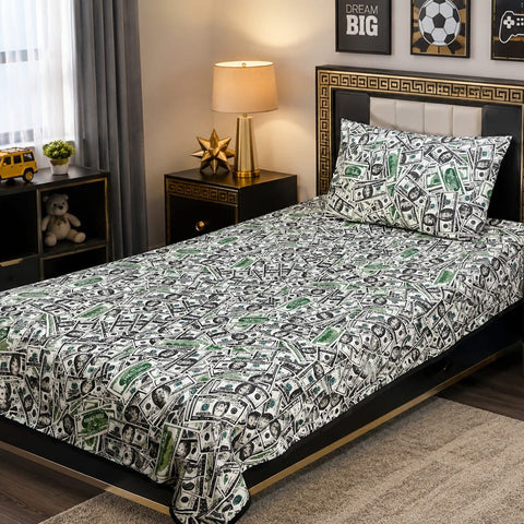 Dollar Bills Money Kids Bedsheet - The Linen House