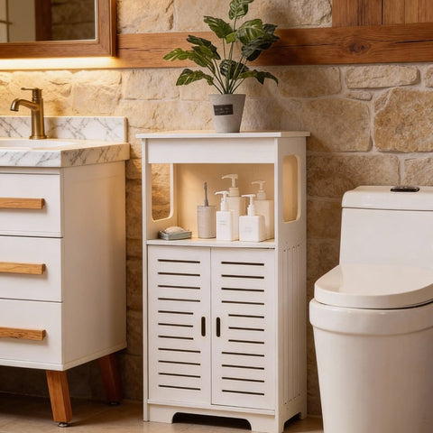 Double Door Bathroom Cabinet Organizer - The Linen House