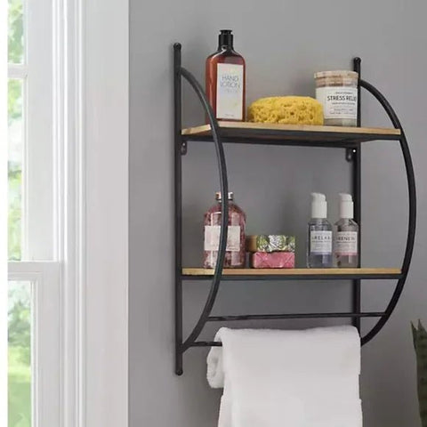 Double shelf towel rack D Shape - The Linen House