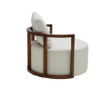 Upholstered Barrel Chair (Set of 2 Chairs and Center Table)