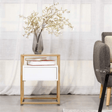 Modern Simple Style End Table with Drawer and Shelf - The Linen House