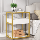 Modern Simple Style End Table with Drawer and Shelf - The Linen House