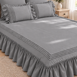 Elegant Triple Border Ruffled Duvet Set