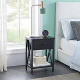 Drawer Sofa Side Table with Storage Shelf for Living Room, Bedroom - The Linen House