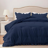 Dreamy Blues Ruffle Comforter Set - The Linen House
