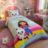 Dreamy Kitty Rainbow Kids Bedsheet - The Linen House