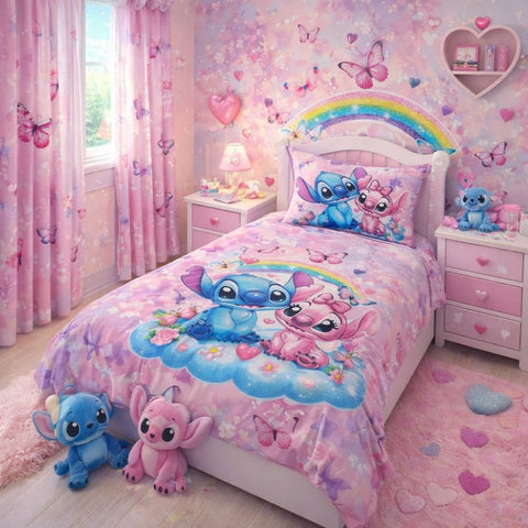 Dreamy Stitch Cartoon Kids Bedsheet - The Linen House