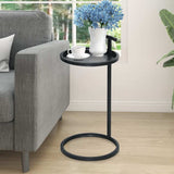Duke End Table Round Metal End Table with Handle - The Linen House
