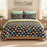 Dusty Rose Floral Reversible 6 Pcs Bedspread Set - The Linen House