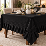 Luxury Dining Table Cloth | Pleated & Textured Design