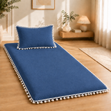 Luxury Pom Pom Lace Floor Mattress with Pillow Set