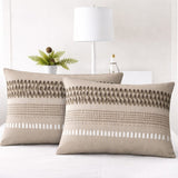 Earth Tone Dot Stripe Pillow Cover (Pack of 2) - The Linen House