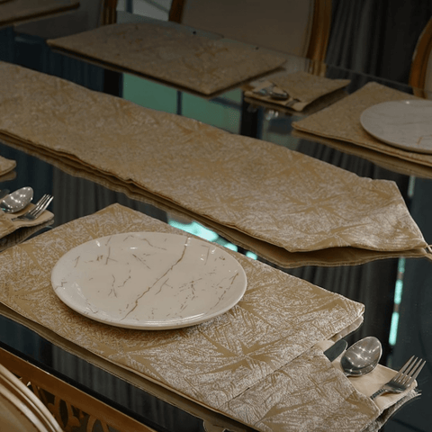 Elegance in Neutral Tones Table Mat Set - The Linen House
