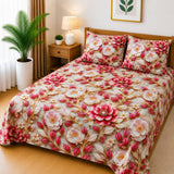 Elegant Blossom Garden Printed Bed Sheet - The Linen House