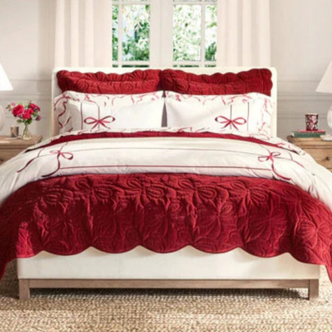 Elegant & Classic Aubree Bow Embroidery Duvet Set - The Linen House