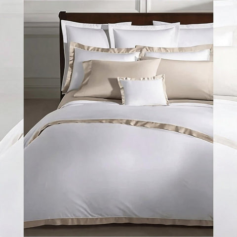 Elegant Cotton Border Duvet Cover - The Linen House