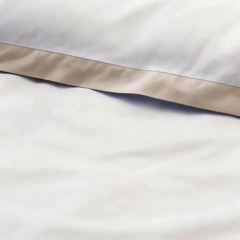 Elegant Cotton Border Duvet Cover - The Linen House