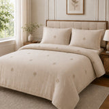 Elegant Cream Tree Embroidered bedding Set - The Linen House