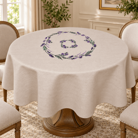 Elegant Floral Embroidered Table Cover - The Linen House