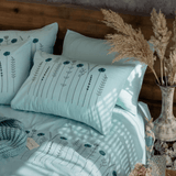 Elegant Floral & Stripe Embroidered Duvet Set – Perfect for Bedroom Décor - The Linen House