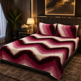 Elegant Floral Wave Fleece Bedsheet - The Linen House