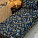 Elegant Gold Leaf Print Bedsheet – Single Size (Pack of 2) - The Linen House