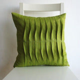 Elegant Green Twisted Pleat Cotton Cushion - The Linen House