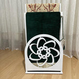 Elegant Handcrafted Metal Prayer Rug Stand with Floral Design - The Linen House