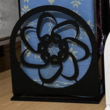 Elegant Handcrafted Metal Prayer Rug Stand with Floral Design - The Linen House