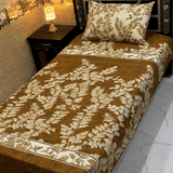 Elegant Leaf Pattern Single Bedsheet (Pack of 2) - The Linen House