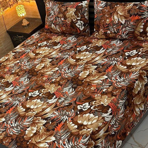 Elegant Leaf Print Bedsheet – King Size - The Linen House