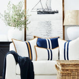 Elegant Leather Accent Cushion Cover - The Linen House