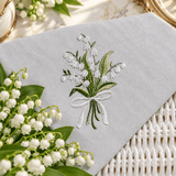 Elegant Lily Bouquet Embroidered Table Napkin - The Linen House