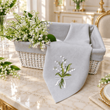 Elegant Lily Bouquet Embroidered Table Napkin - The Linen House