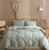 Elegant Lotus Leaf Duvet Cover – Soft, Stylish, and Breathable - The Linen House