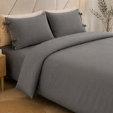 Elegant Minimal Bedroom Bedding (1 Duvet + 2 Pillow Covers) - The Linen House