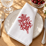 Elegant Monogram Dining Napkin Set - The Linen House