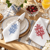 Elegant Monogram Dining Napkin Set - The Linen House