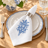 Elegant Monogram Dining Napkin Set - The Linen House