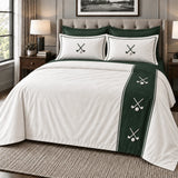 Elegant Navy Golf Embroidered Bedding Set