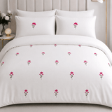 Elegant Pink Tulip Embroidery Bedding Set - The Linen House