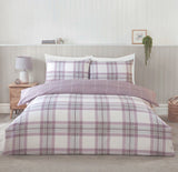 Elegant Purple Plaid Print Bedsheet – King Size - The Linen House