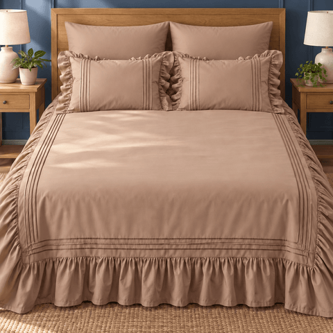 Elegant Triple Border Ruffled Duvet Set - The Linen House