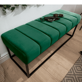 Elegant Upholstered Bench (Green) - The Linen House