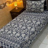 Elegant White Blossom Print Bedsheet – Single Size (Pack of 2) - The Linen House