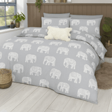 Elephant Printed Bedsheet (3 pcs) - The Linen House