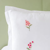Embroidered Flower Duvet Cover Bedding Set - The Linen House