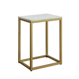 End Table, White Top with Gold Frame - The Linen House