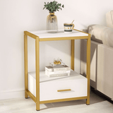 End Table with Drawer and Storage Shelves - The Linen House